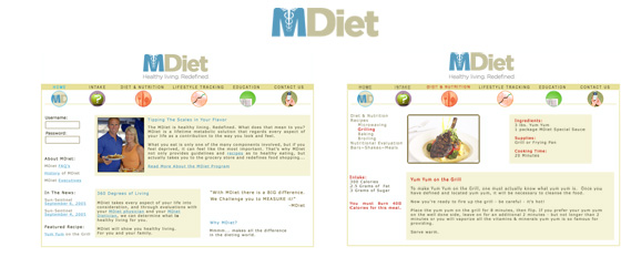 Portfolio: Diet Website Design